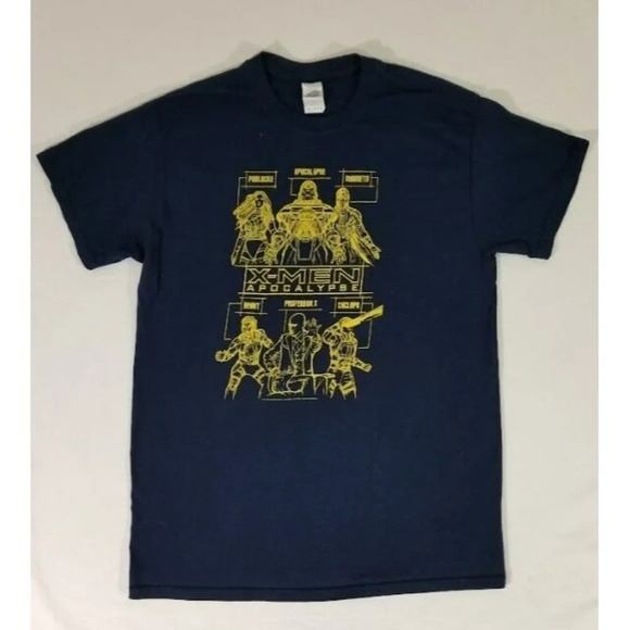 X-MEN APOCALYPSE Promo Marvel Comics Magneto Cyclops Beast Blue T Shirt Size L - Picture 1 of 8